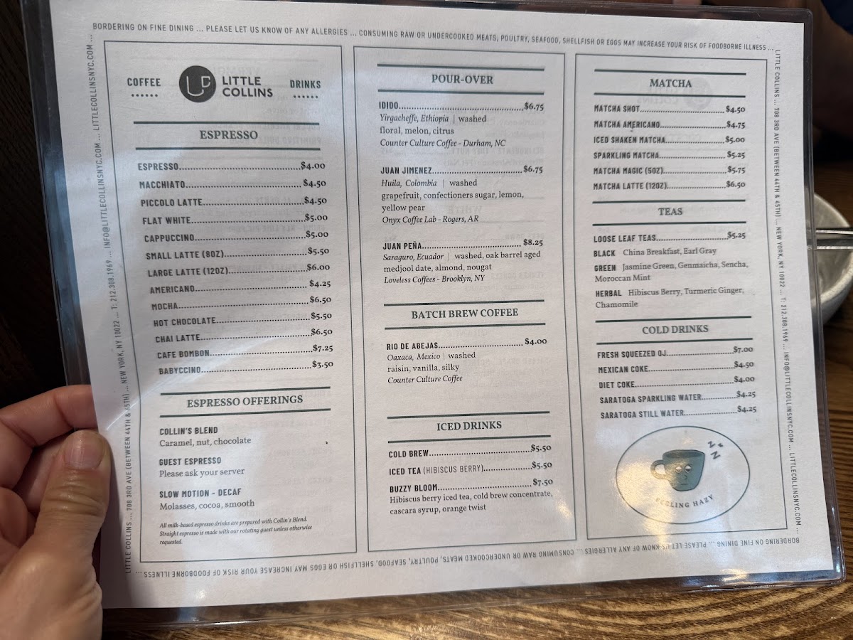 Little Collins Menu - Image 6